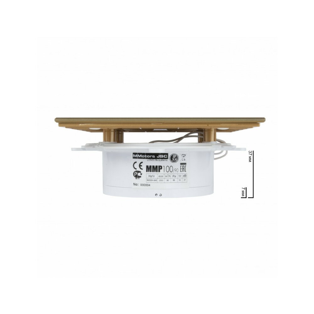 Златен вентилатор за баня MMotors с evacuație 38 mm 16W